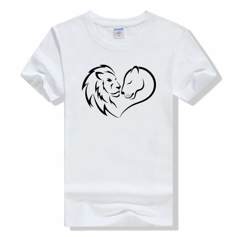 Футболка с рисунком льва любви украшения летняя одежда король милая любовь День