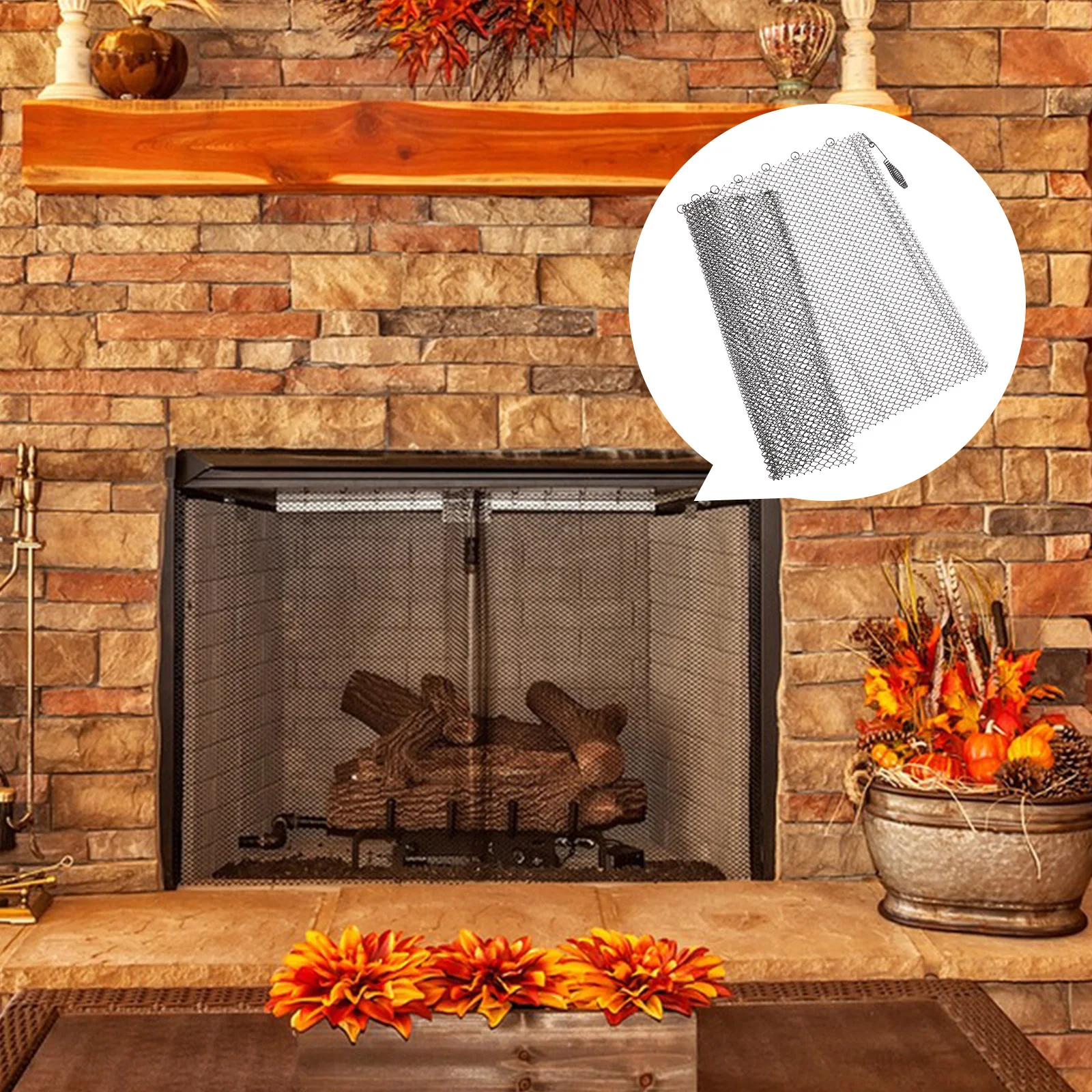 

Hearth Mesh Screen Curtains Fireplace Screens Window Shades Home Iron Sparks Guard Panel