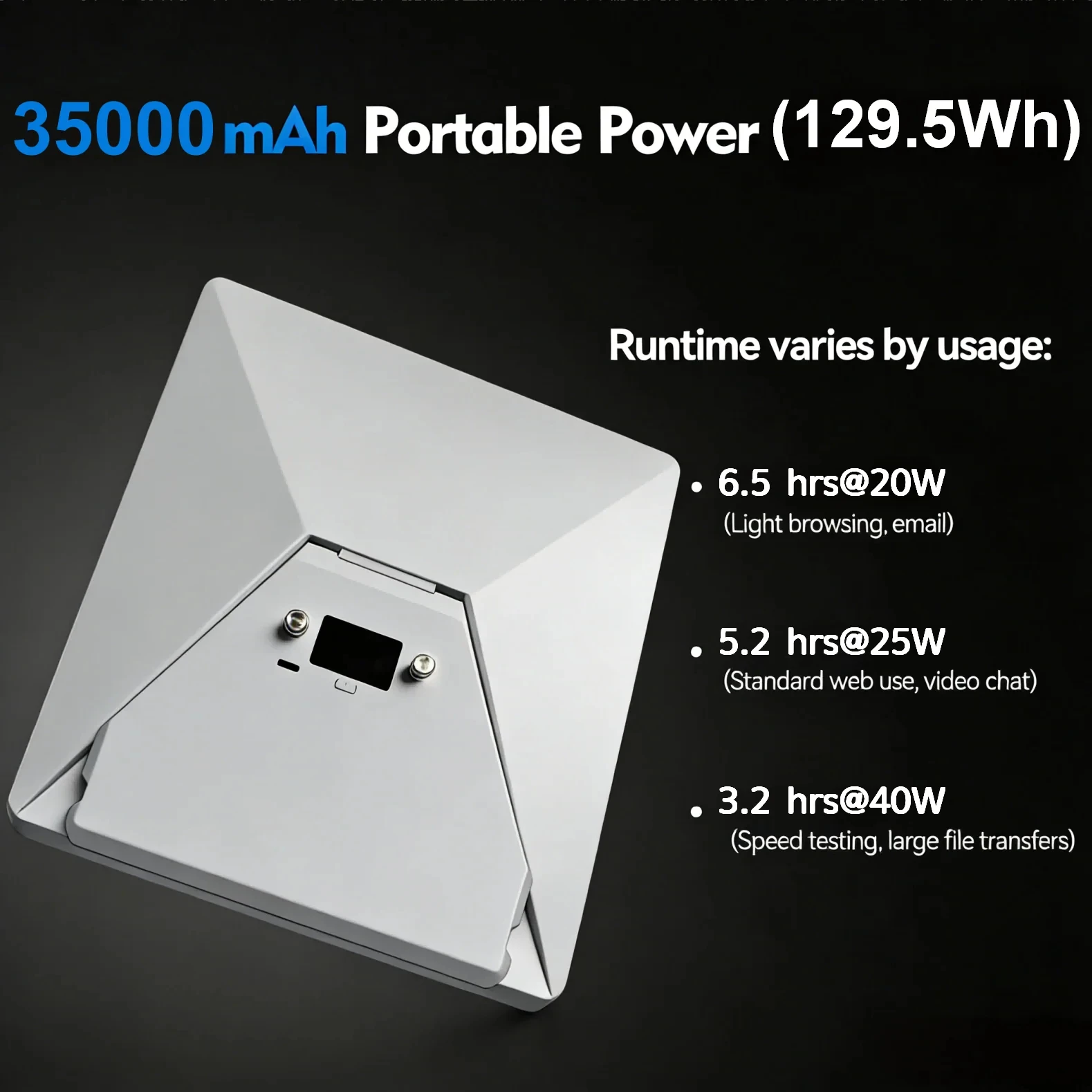 Фото 35000 мАч Power Bank для Starlink Mini Portable Power USB-C PD ЖК-дисплей Портативный аккумулятор Power Bank с длительным стабильной работой №2