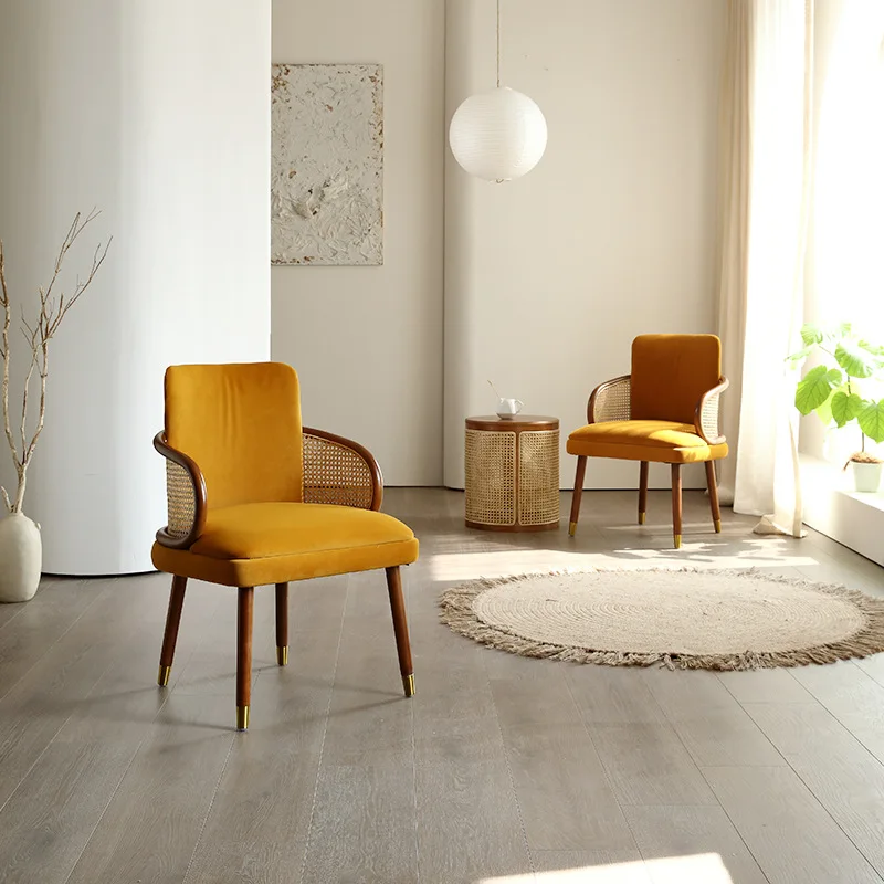 

The product can be customizedSimple modern dining chairs, light luxury homestays, rattan woven leisure backrest chairs