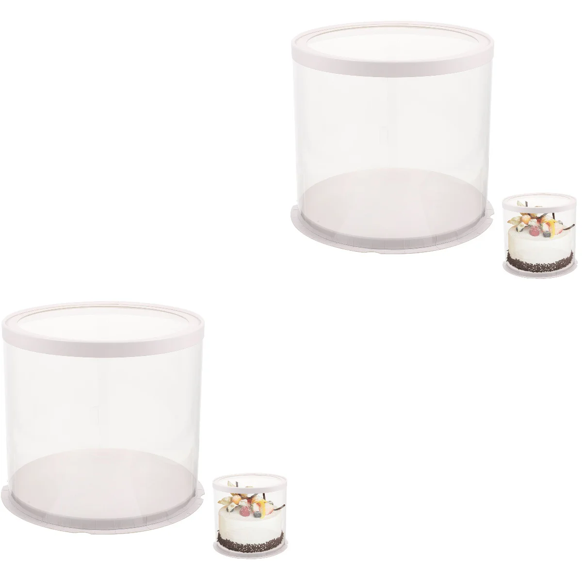 

4 Clear Cake Carrier Round Cake Box Packing Box Birthday Cake Box