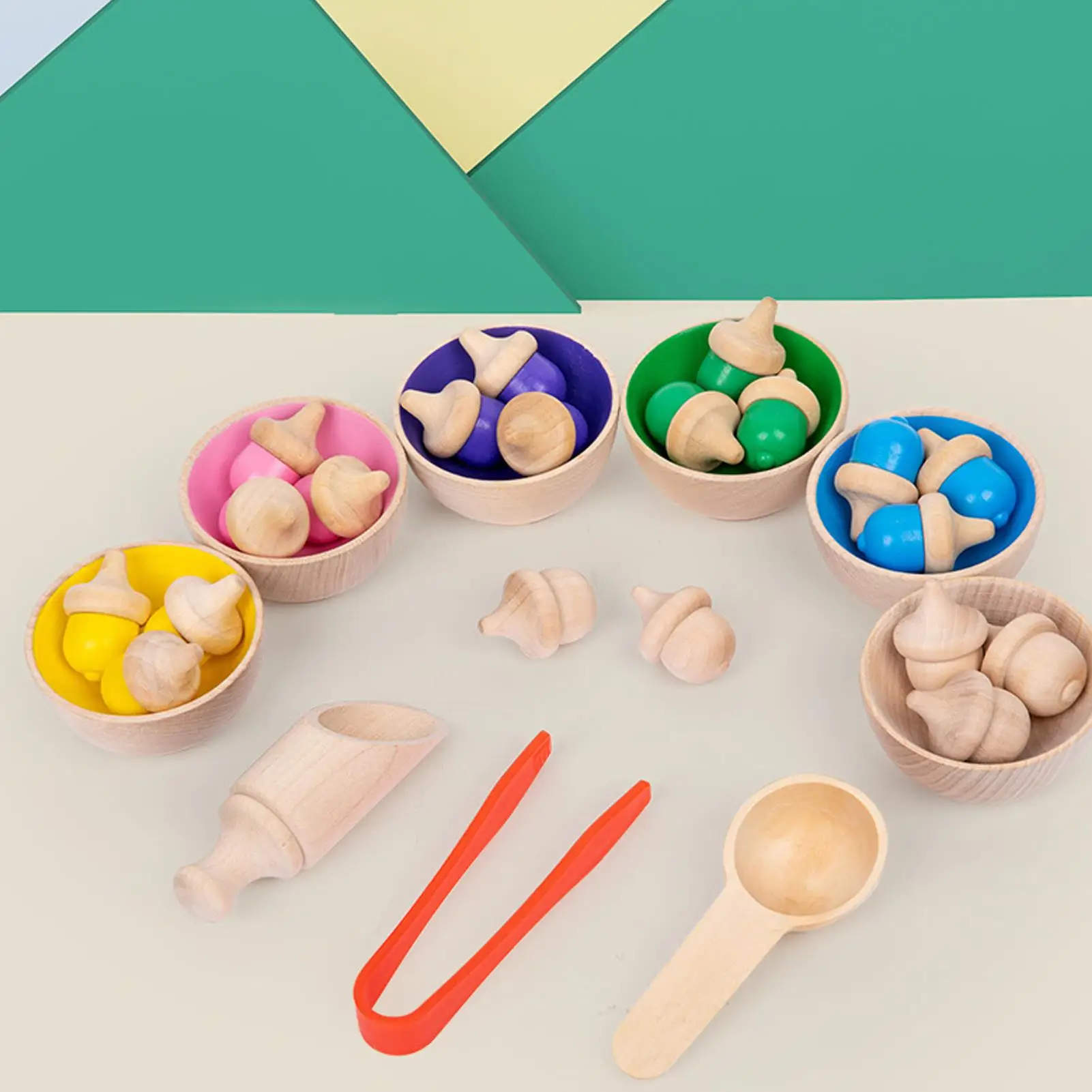 Красочная деревянная сортировочная и Счетная игрушка для