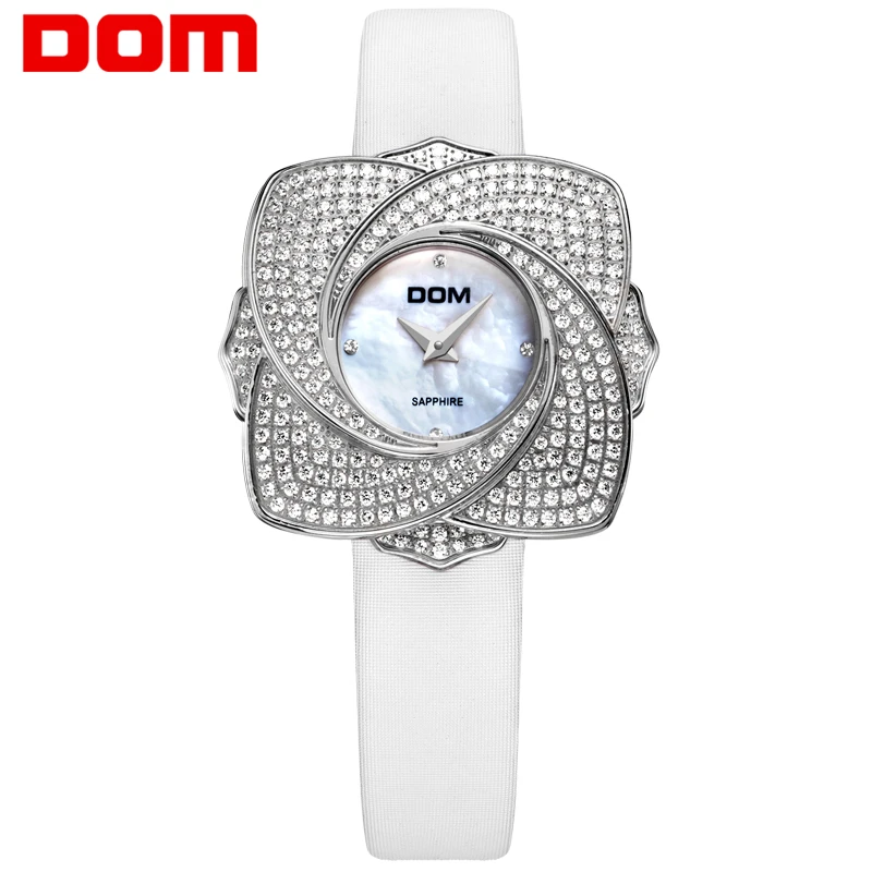 DOM Brand Unique Dial Design Watch Leather Wristwatches Fashion Crystal Watch Women Men Quartz Watch Relogio Feminino G-637