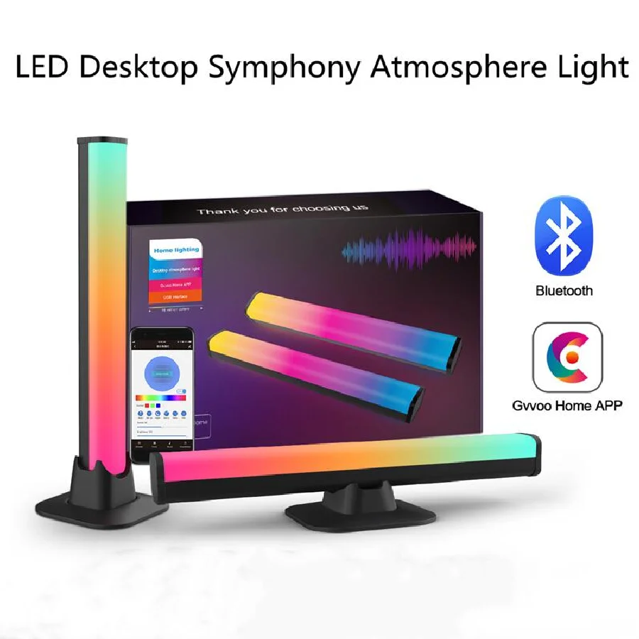 

Smart LED Atmosphere Table Night Light Home Bedside Living Room Decor Colorful RGB Music Synchronization APP Remote USB Lamp