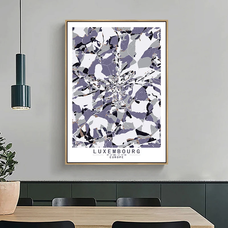 Картина на холсте Luxembourg Colour Map для домашнего декора, может быть индивидуальной.