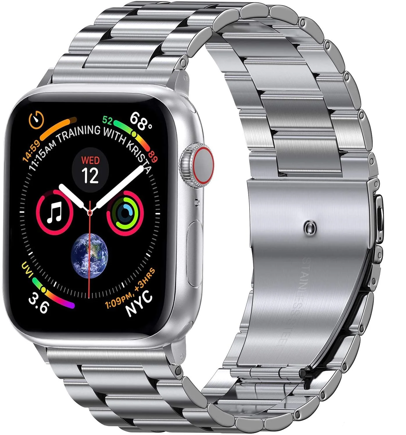 Ремешок металлический для Apple watch 7 45 мм 41 браслет из нержавеющей стали смарт-часов