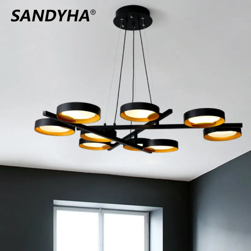 

Nordic Luxury Ceiling Chandeliers Round Metal Creative Indoor Pendant Lights Hotel Home Dining Living Room Decor Hanging Lamps