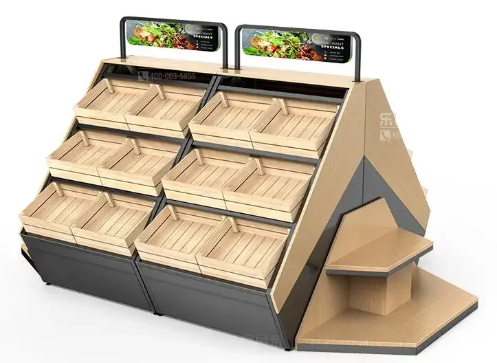 Стеллаж для фруктов и овощей магазин свежих супермаркетов полка Gangmu Zhongdao