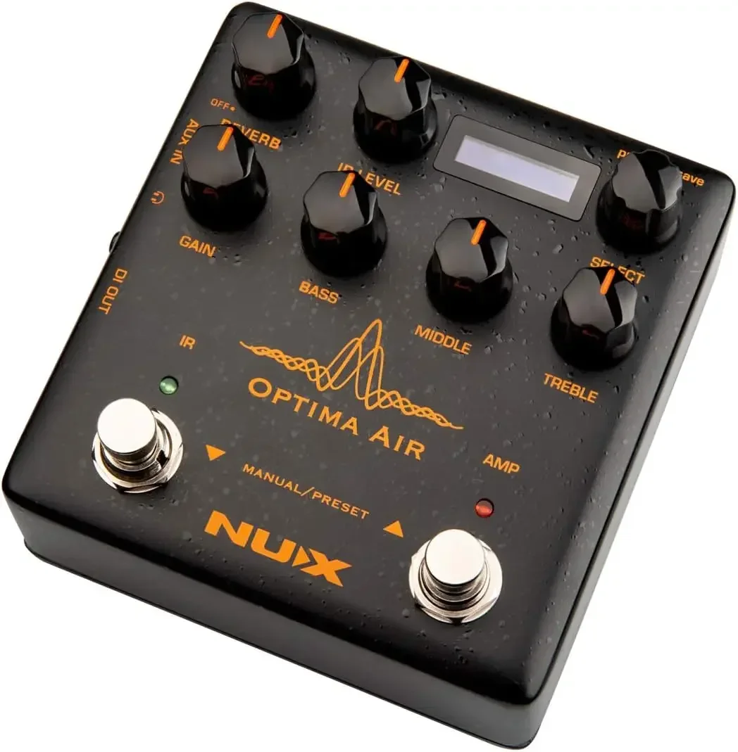 Фото NUX Optima Air NAI-5 педаль эффектов с двойным переключателем, симулятор акустической гитары с предусилителем для акустических и электрогитарных плееров №2