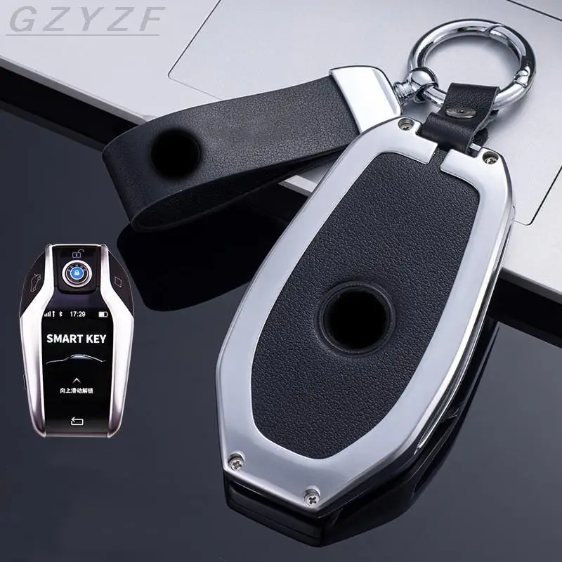 Кожаный + цинковый сплав чехол для автомобильного ключа BMW 5 7 серии G11 G12 G30 G31 G32 I8 I12
