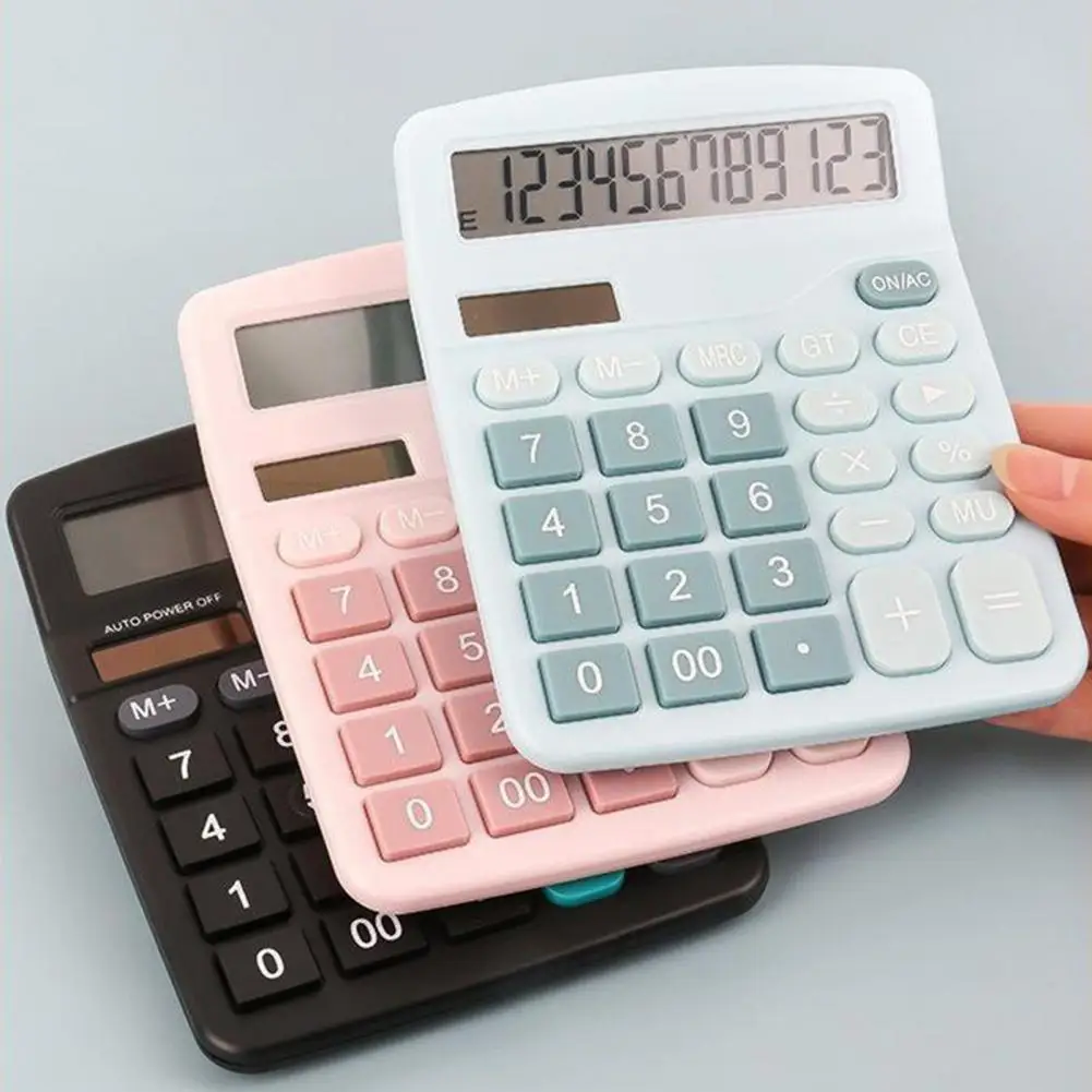 

Калькулятор в деловом стиле, карманный мини-калькулятор с 12 цифрами и прозрачным экраном, удобный Настольный калькулятор с кнопками, офисные принадлежности