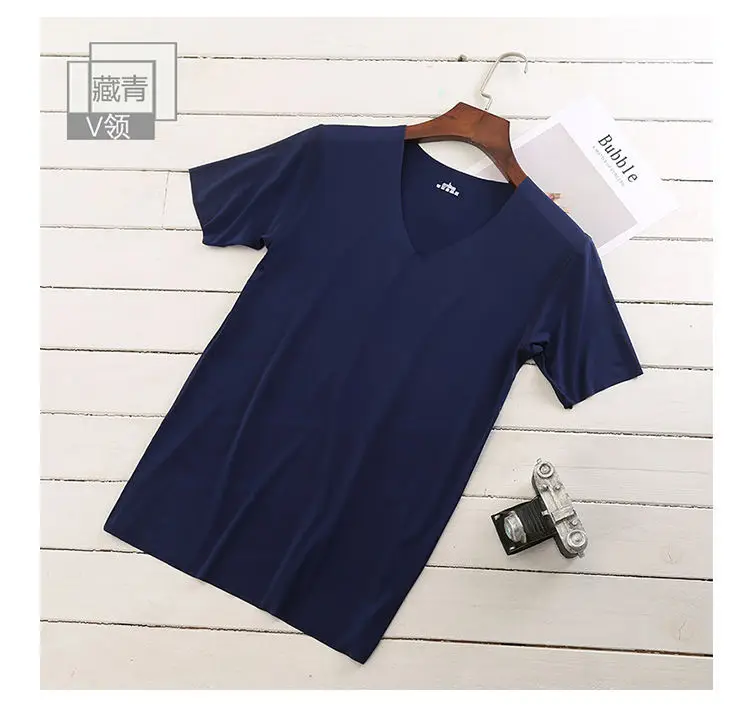 Мужская Летняя бесшовная футболка большого размера с коротким рукавом и