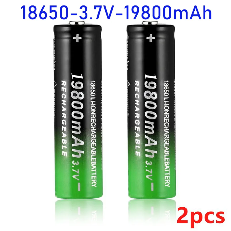 

18650 3.7V 19800mAh Batterie lithium-ion rechargeable,pour lampe de poche Led, vente en gros, nouveauté,avec chargeur ,