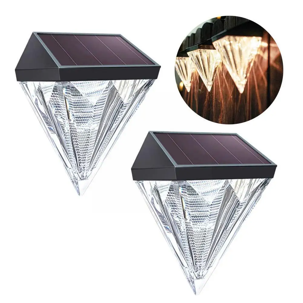 

Diamond Solar Fence Lights, Diamond LED Solar Powered Waterproof Wall Lights , Automatic Solar Patio Lamps For Front Door, Y2D2