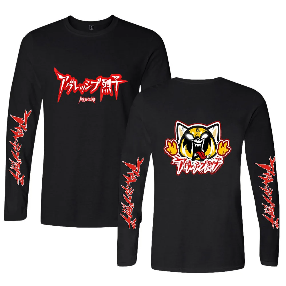 

Aggretsuko Cartoon Shirt Crew Neck Women Men's Shirt Long Sleeve Tshirt Harajuku Streetwear 2022 Adult Kids Anime Funny Clothes