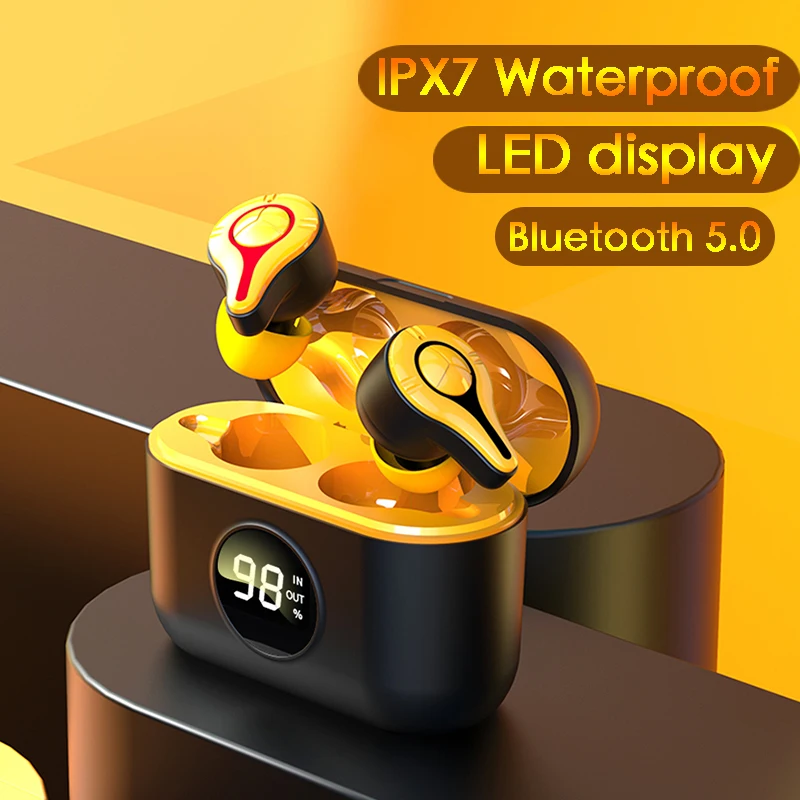 

TWS Wireless Bluetooth 5.0 Earphones LED Display Headphone Sports Waterproof In-Ear Earbuds 9D Stereo Headsets for IPhone Xiaomi