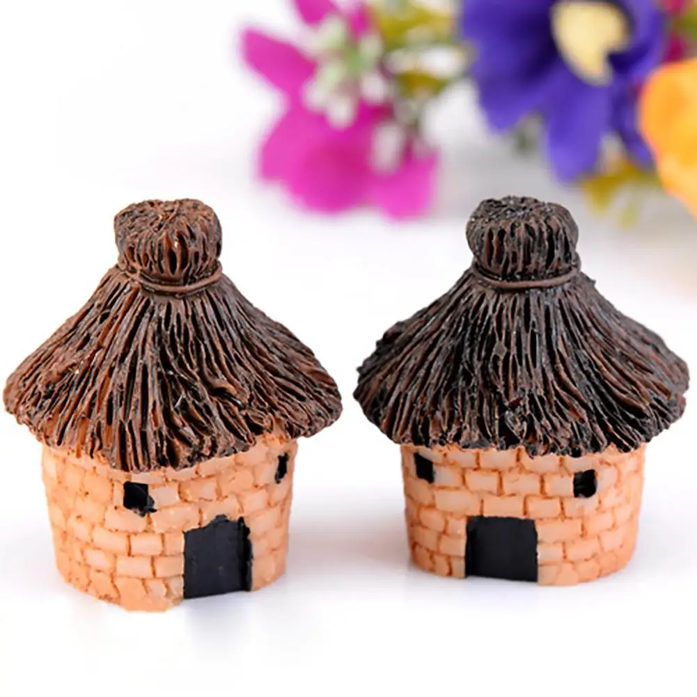 

Миниатюрная садовая фигурка из смолы с микро-ландшафтом, соломенным домиком, творческими поделками