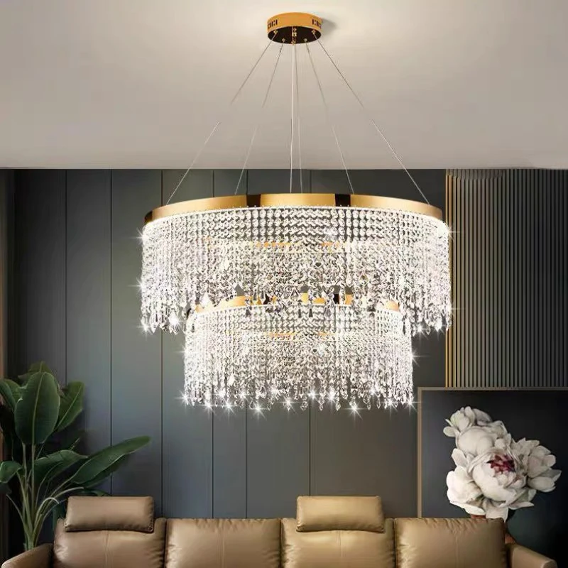 

Современная подвесная люстра с блестками, роскошные светильники из искусственного кристалла для гостиной, столовой, круглая Подвесная лампа, украшение для дома