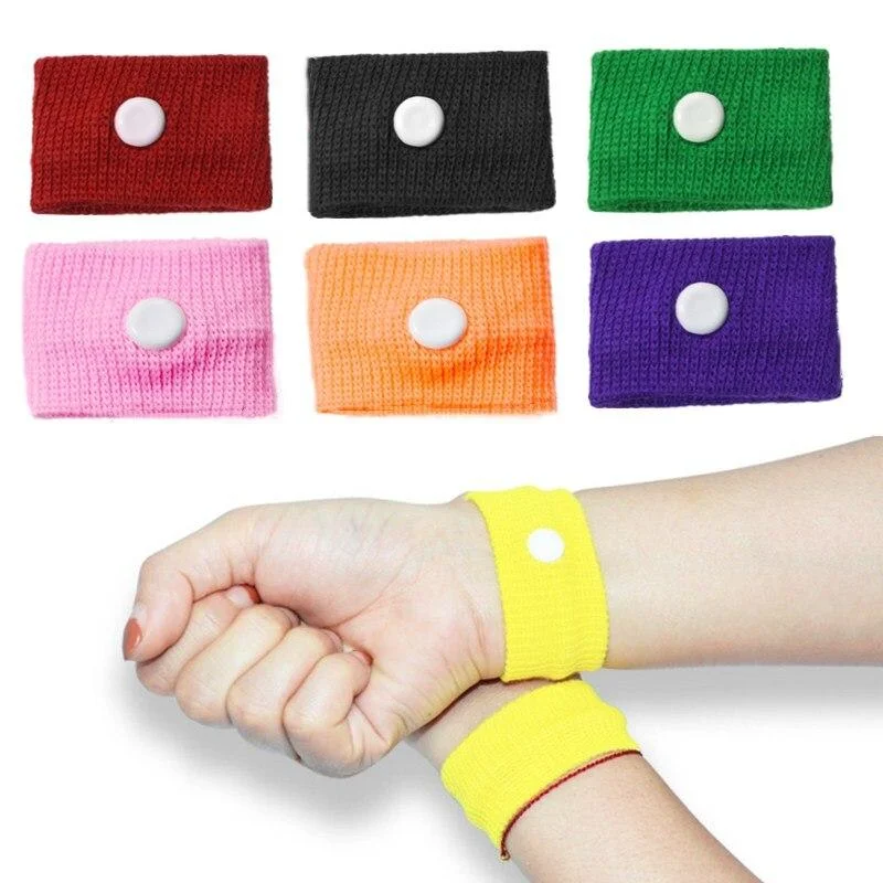 

2PCS Sickness Wrist Band Anti Nausea Car Sea Plane Boats Wristband Relief Anti-motion Sickness Wrist Strap Reusable Adjustable