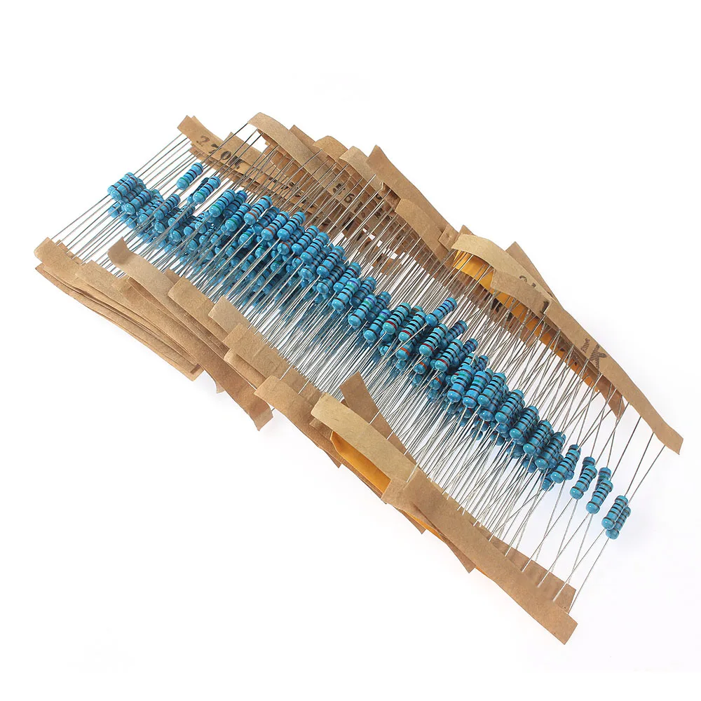 

300PCS/Set 1/2W Metal Film Resistance 30Values 1% electronic resistors assortment kit 1k ohm ~ 820K ohm 0.5W kit resistores