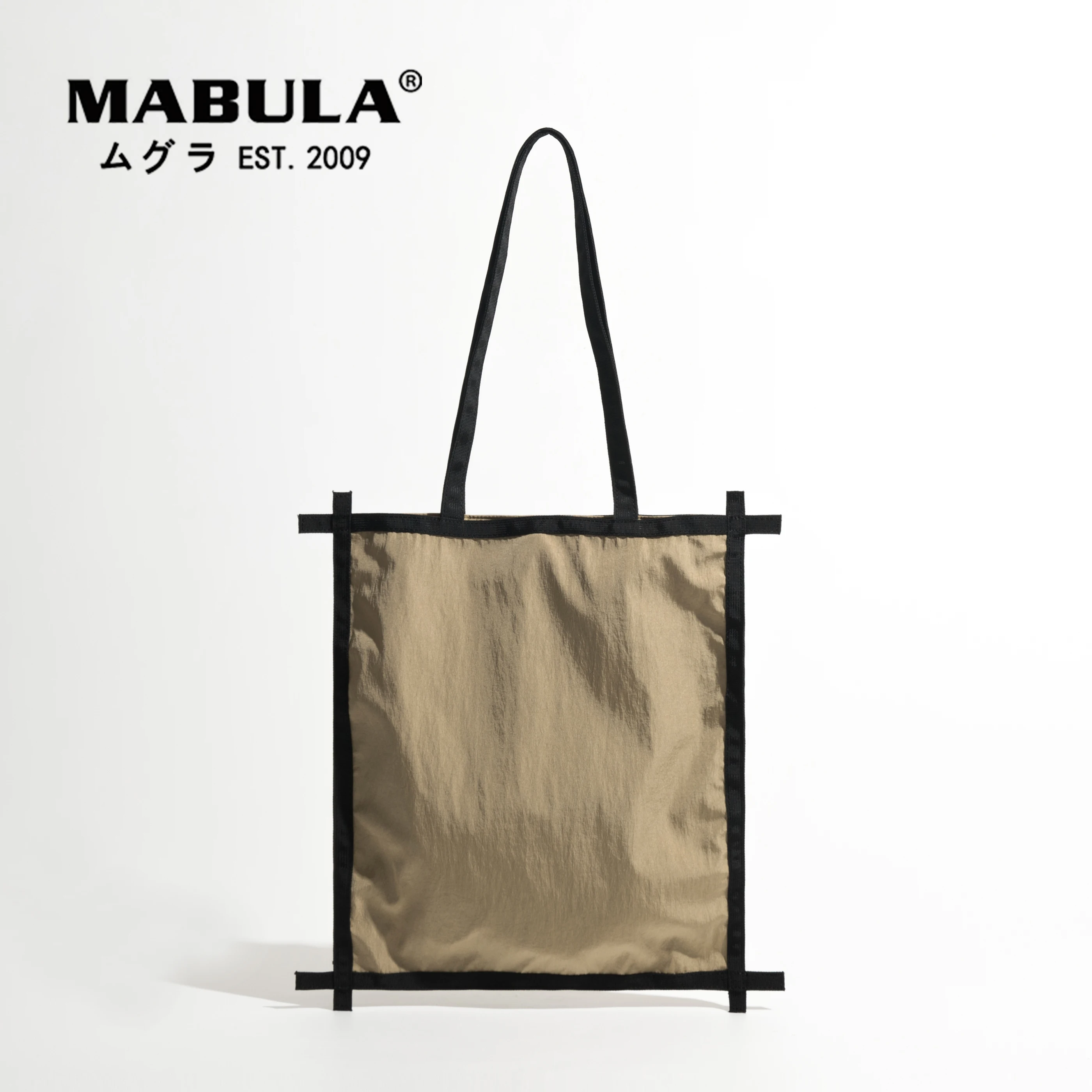 

MABULA Lightweight Nylon Tote Shopper Handbag Vintage Fold Large Capacity Women Shoulder Bag Casual Eco Friendly Grocery Purse