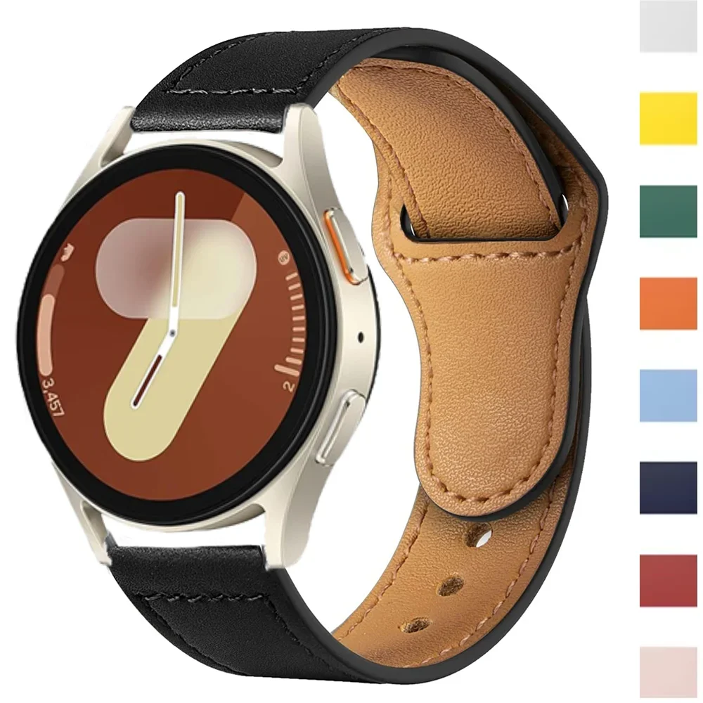 Кожаный Ремешок Для Часов Samsung Galaxy Watch 7/fe 6/5/pro/4/classic/active 2 Huawei Gt 4-3-pro-2-2e Мини