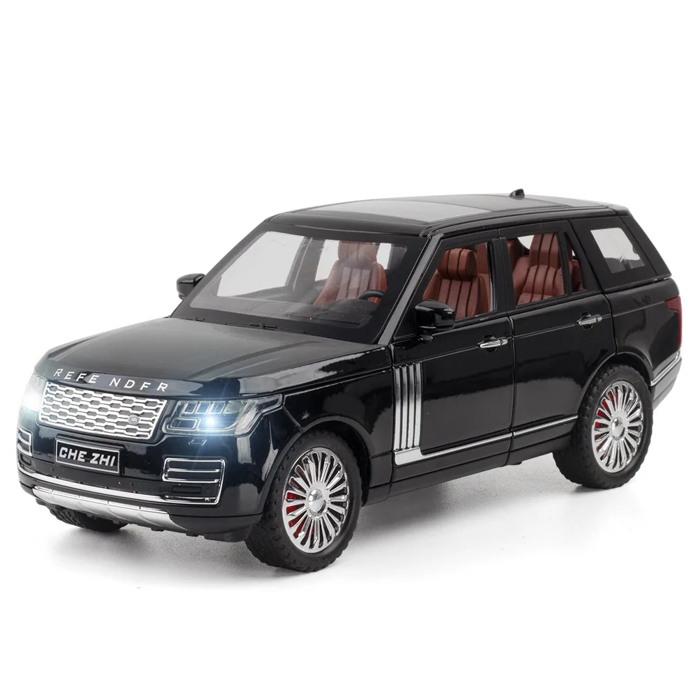 

1:24 Diecast Toy Vehicle Alloy Car Model Simulation SUV Sound And Light Open Door Pull Back Collection Car For Children Gift