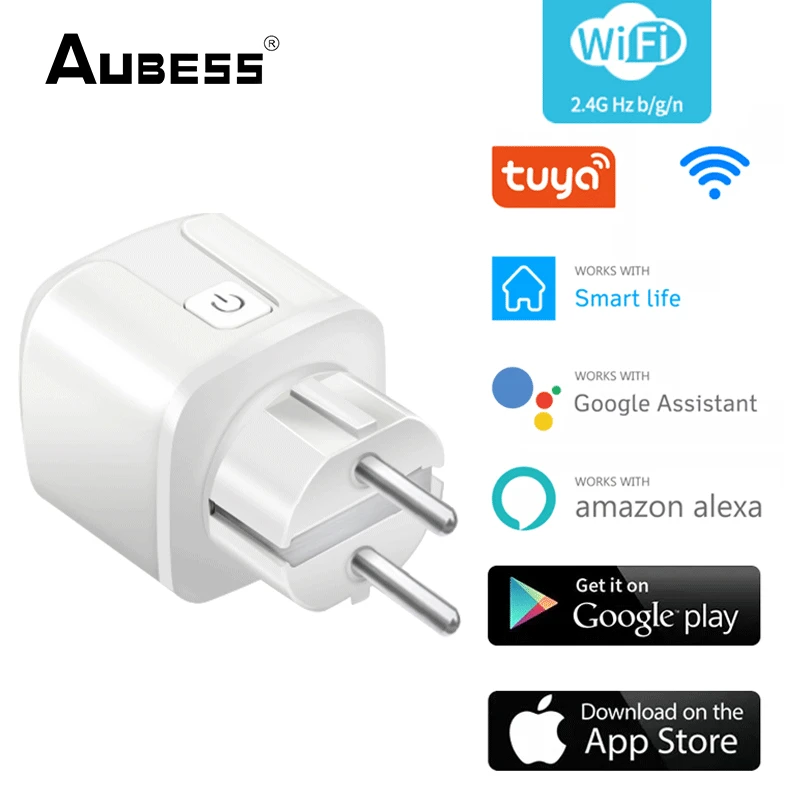 

16A EU Smart Plug Tuya Wifi Remote Power Socket With Energy Monitoring Function Voice Control For Alexa Yandex Alice Google Home