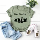 Женская футболка из 100% хлопка с принтом Ew People, женская футболка с круглым вырезом и коротким рукавом, летняя женская футболка, розовые топы, кавайные