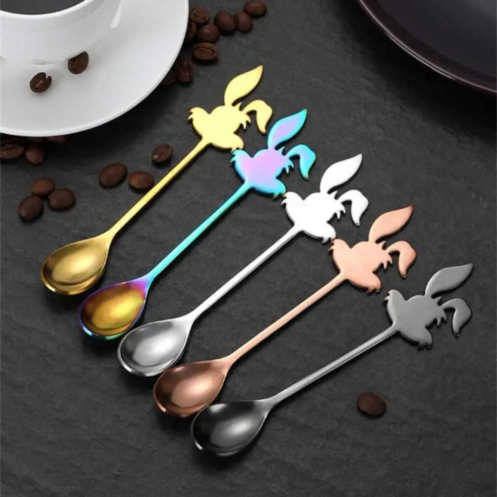 

Creative 304 Stainless Steel Cartoon Coffee Spoon Dessert Spoon Honey Stirring Spoon Ice Cream Spoon