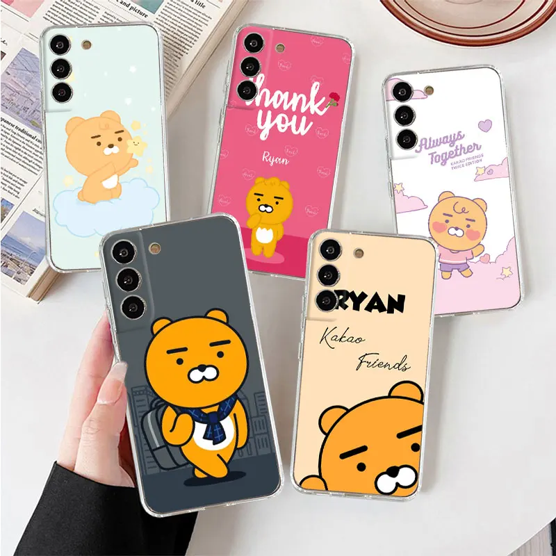 

Чехол для Samsung Galaxy S20 FE S22 Ultra S21 Plus Note 20 10 S10 Lite S9 S8 S10e, прозрачный мягкий чехол для телефона, Риан, мультфильм, Лев, чехол