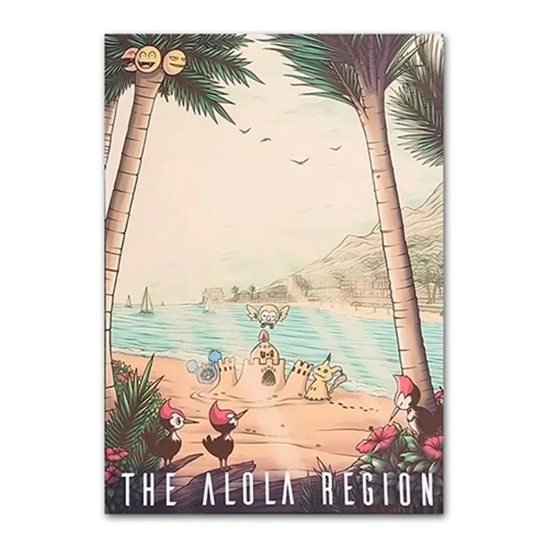 Покемон Холст Картина Пикачу Squirtle Charmander Mimikyu Eevee Gengar постер настенный стикер