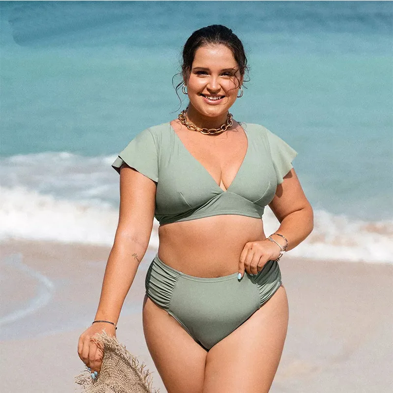 

Летний сексуальный купальник-бикини 2023, женский купальник, пляжная одежда, комплект бикини пуш-ап с высокой талией, женский купальный костю...