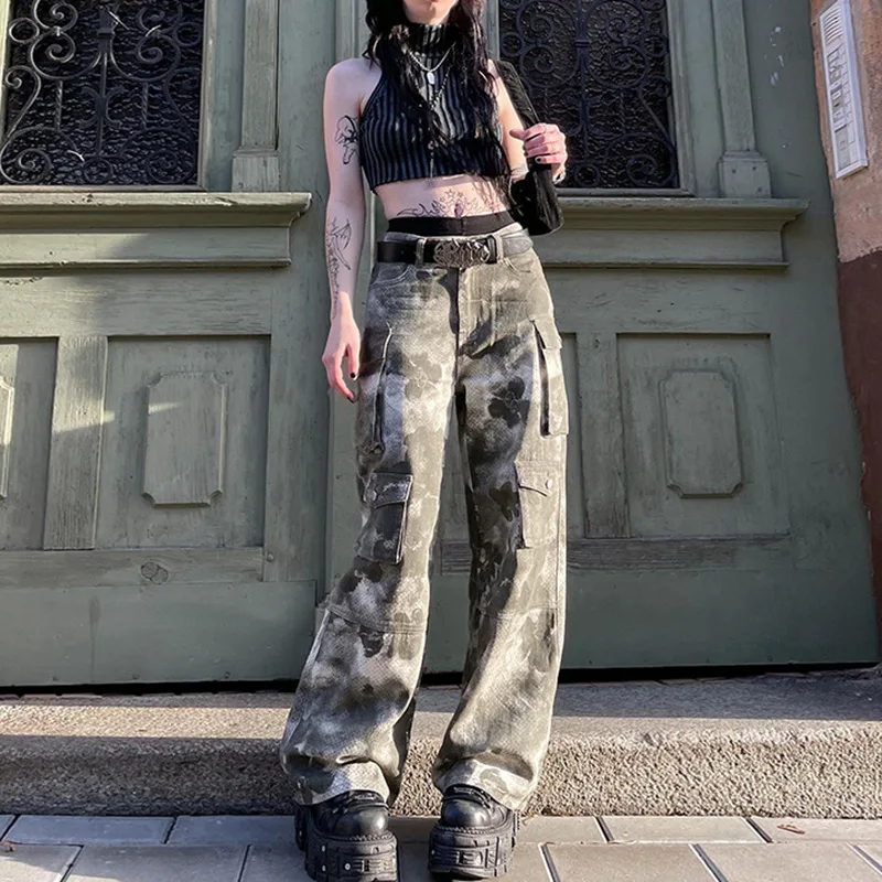 

Streetwear Loose Casual Sweatpants 2023 Y2k Aesthetic Pockets Straight Cargo Pants Women Basic Female Trousers Joggers Pant
