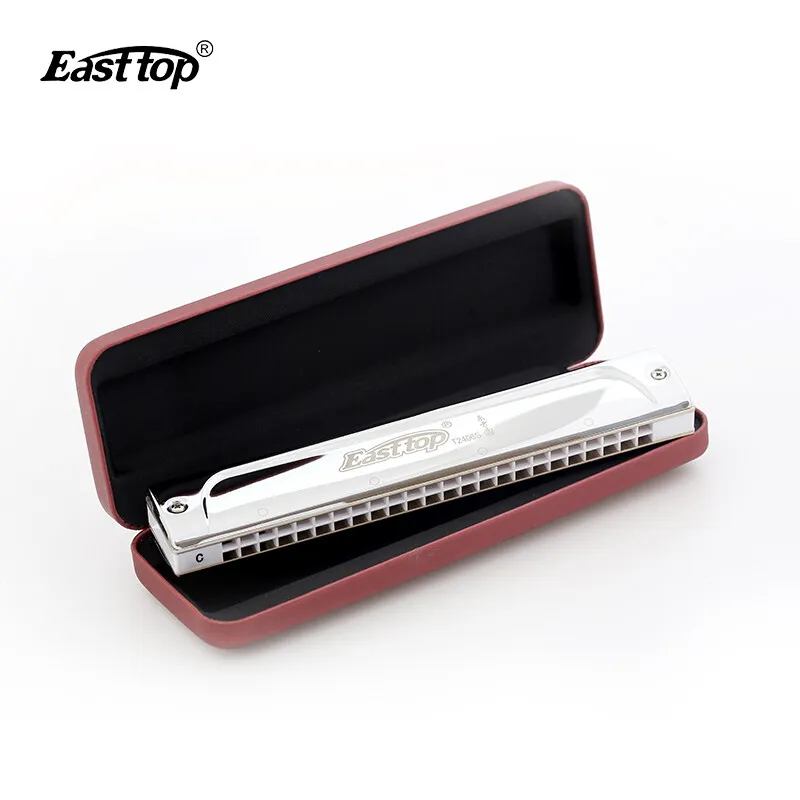 

Губная гармошка Easttop с 24 отверстиями, губная гармошка Tremolo, профессиональная Губная гармошка с чехлом высшего класса для