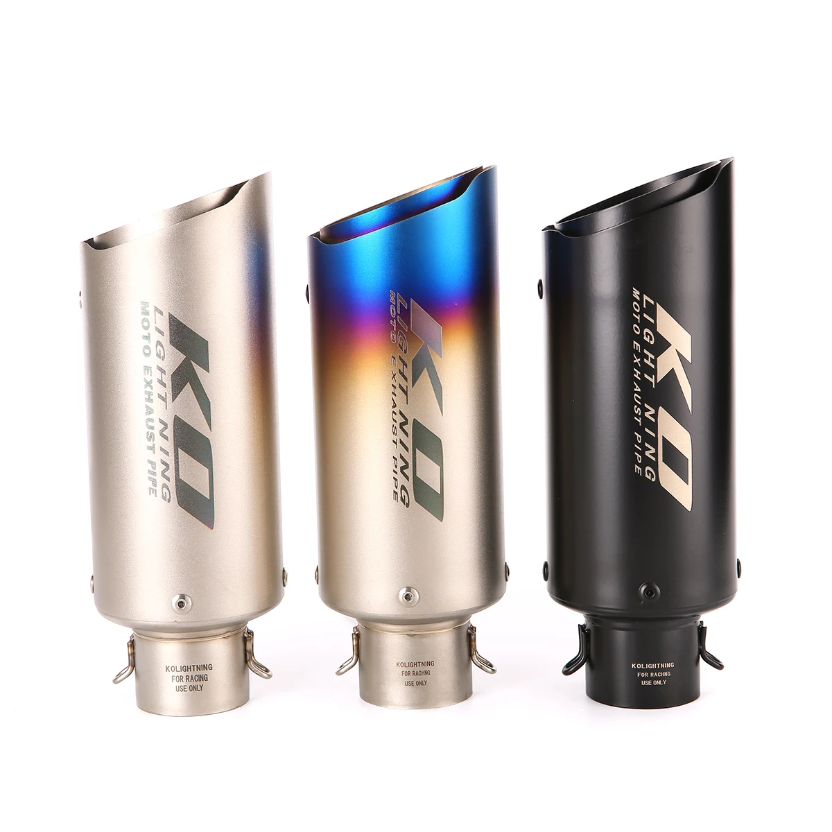 

51mm 60.5mm Exhaust Pipe Racing Universal Motorcycle Stainless Steel 250mm Motor Escape No DB Killer Silver Black Color