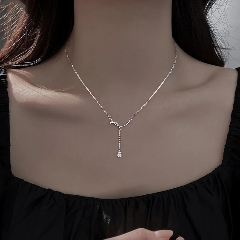 

2022 New Arrival Necklaces Fashion Women Chains Necklaces Classic Link Chain Metal Water Drop All Compatible Elegant Jewelry