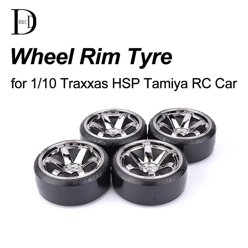 

4Pcs RC Hard Pattern Drift Tires Tyre Wheel For Traxxas HSP Tamiya HPI 1:10 RC On-road Vehicle Drifting Car Hard Tyre Set