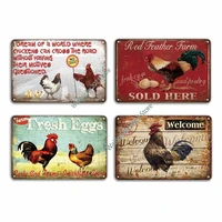 farmhouse sign metal chicken signs funny wall signs chicken art tin signs chicken coop country decor for 4pcs chicken signs 2