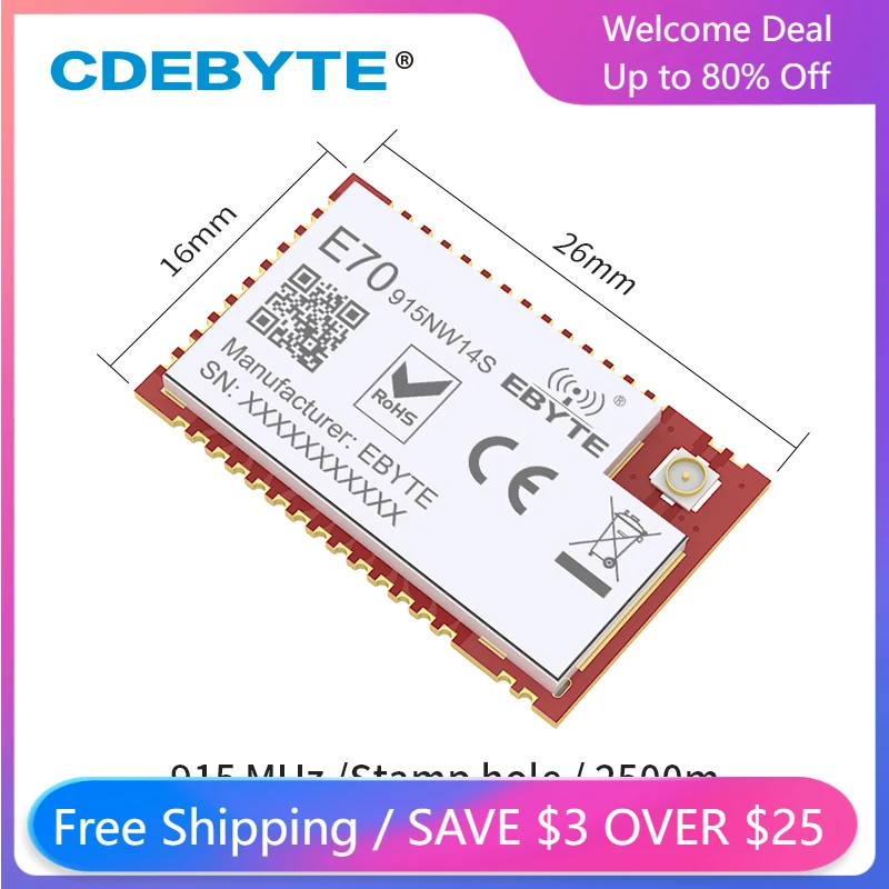 E70-915NW14S 915 МГц модуль IoT UART SMD Star Network SoC 14 дБм IPEX Печать отверстие uhf беспроводной трансивер передатчик и приемник
