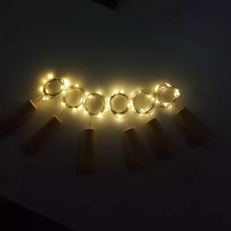 Battery Powered Garland Wine Bottle Lights with Cork Copper Wire Colorful Fairy Lights String for Party Wedding Decor