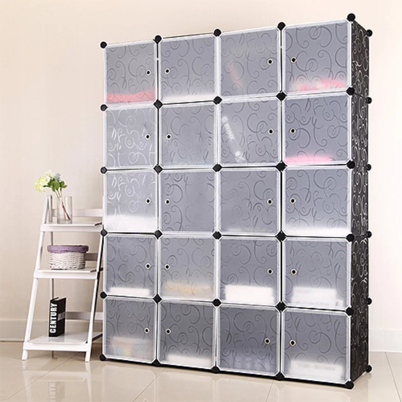 

20 Grid PP Foldable Wardrobe Shoe Cabinet Household Storage Cabinet Clothes Organize Box Removable Assembly Wardrobe Shoe Rack
