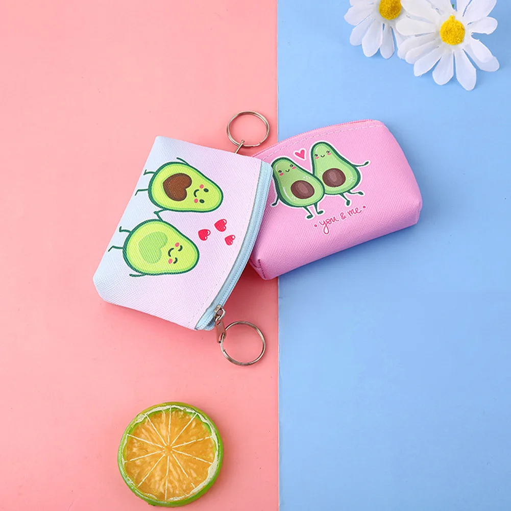 Money Change Bag Mini Small Wallet Change Bag Zipper Coin Purse Lovely Fruit Avocado Wallet Credit Card Holder Case Storage Bag