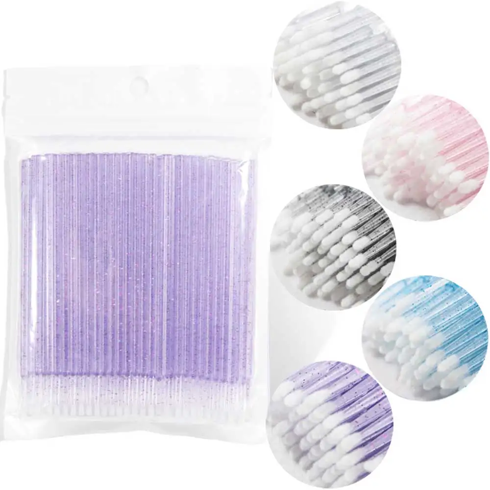 

100Pcs Crystal Disposable Micro Brush Individual Lash Removing Swab Mascara Wands Applicator Makeup Tools For Eyelash Extension
