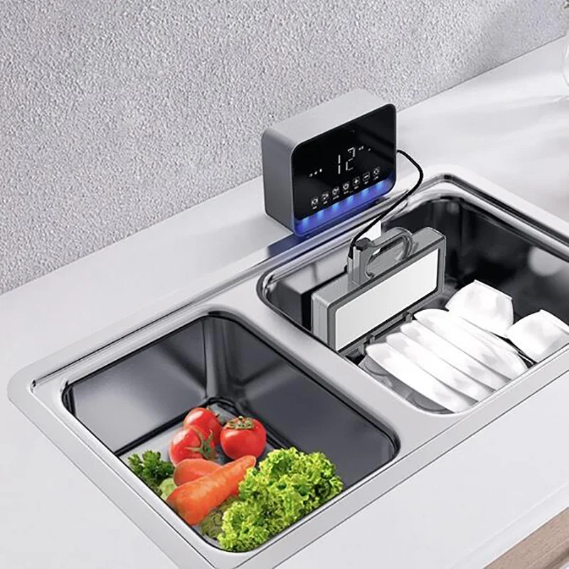 

Portable Ultrasonic Dishwasher Household Automatic Dishwasher Sink Family Small Free-standing Installation-Free Washing Machine