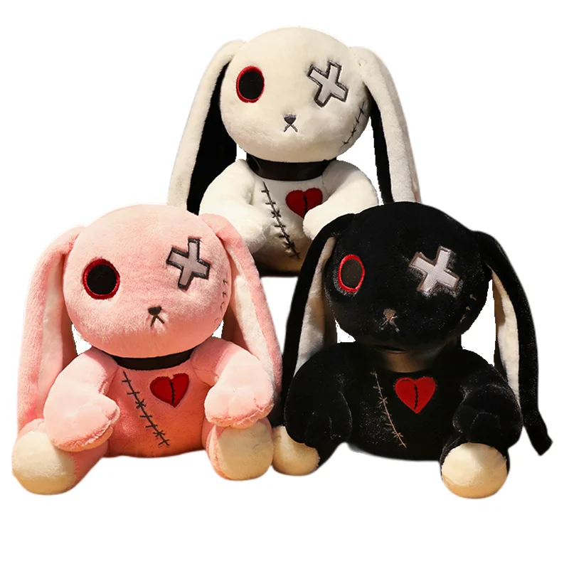 Dark Punk Reborn Rabbit Gothic Halloween Dark Rabbit Woman Girl Metal Punk Break Heart Goth Ladies Doll Home Decor Gift For Kids