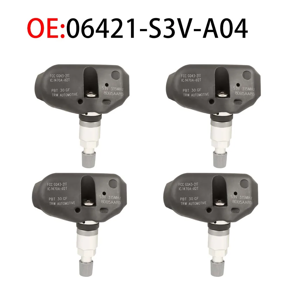 

1/4pcs TPMS Tire Pressure Sensor Tire Pressure Car Tool 433MHzFor Honda Odyssey Ridgeline Pilot Acura MDX TL RL 06421-S3V-A04