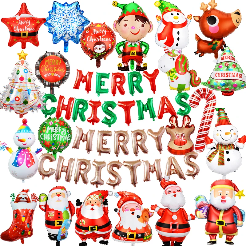 

2022 Merry Christmas Balloons Santa Claus Snowman Elk Foil Balloon For Home Decoration DIY New Year Navidad Party Globos