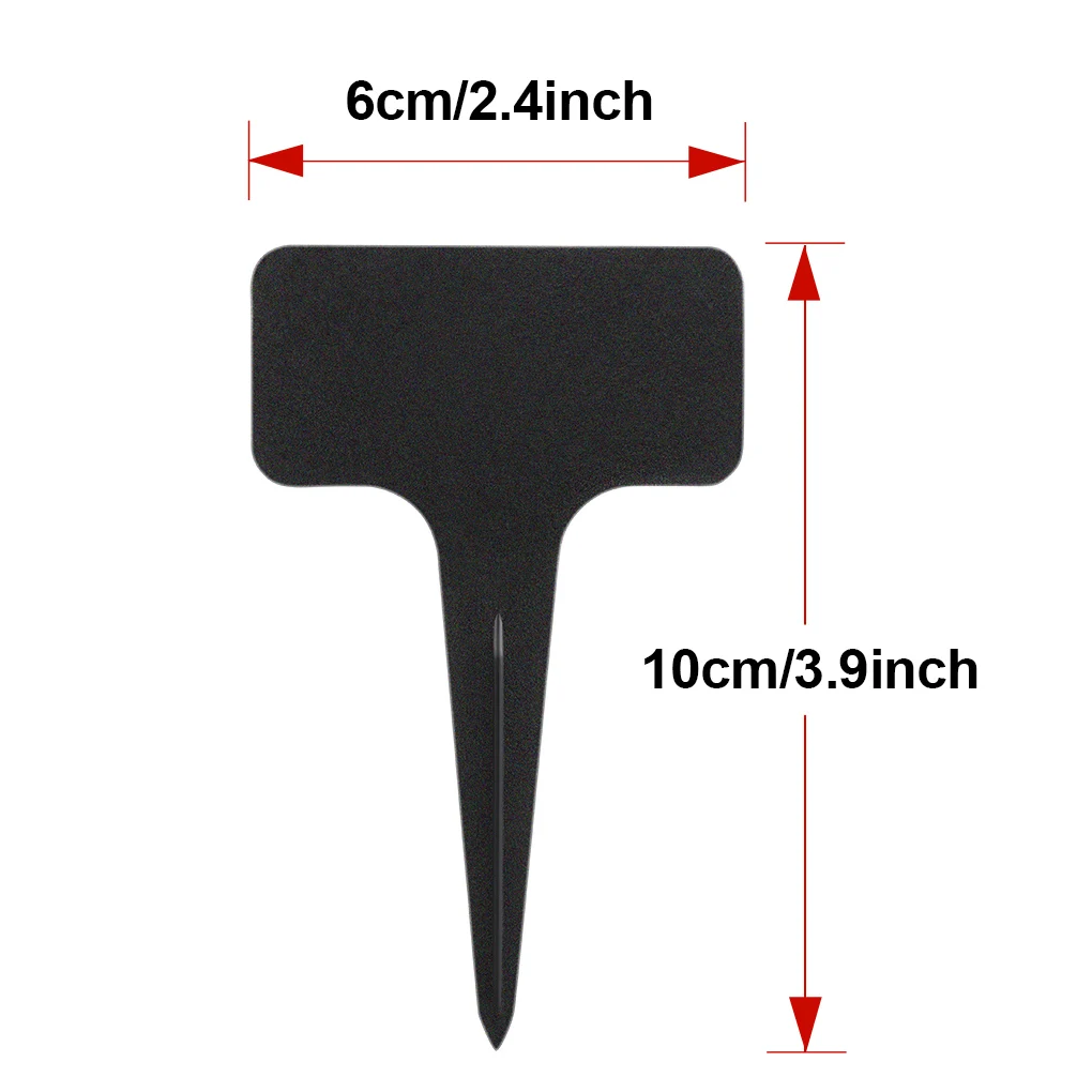 

100pcs Garden Labels Plant Classification Sorting Sign Tag Ticket Plastic Writing Plate Board Plug In Card Black