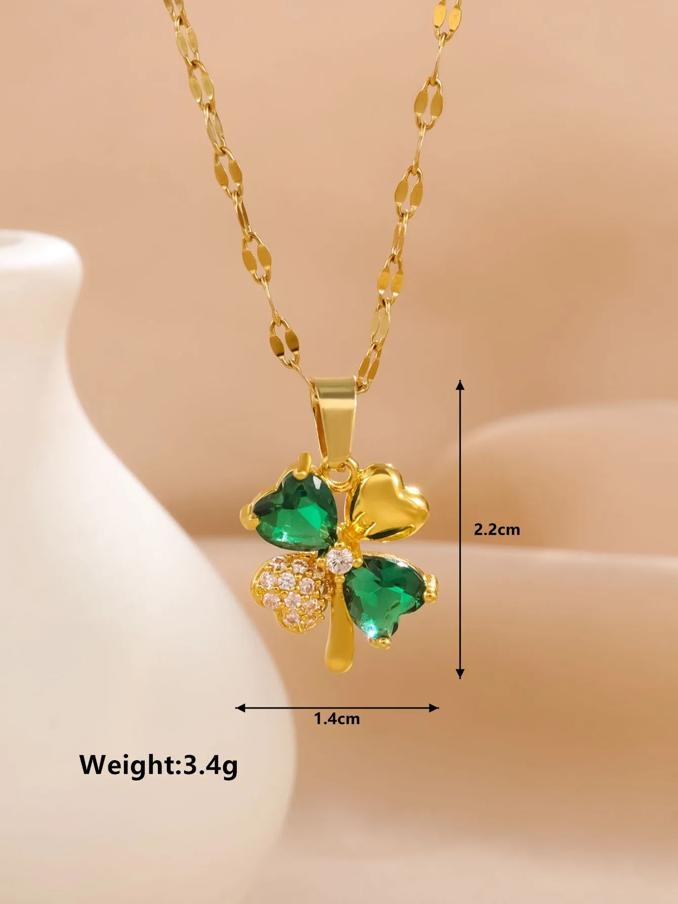 1 шт. медная подвеска с золотым покрытием и цепочкой из нержавеющей стали